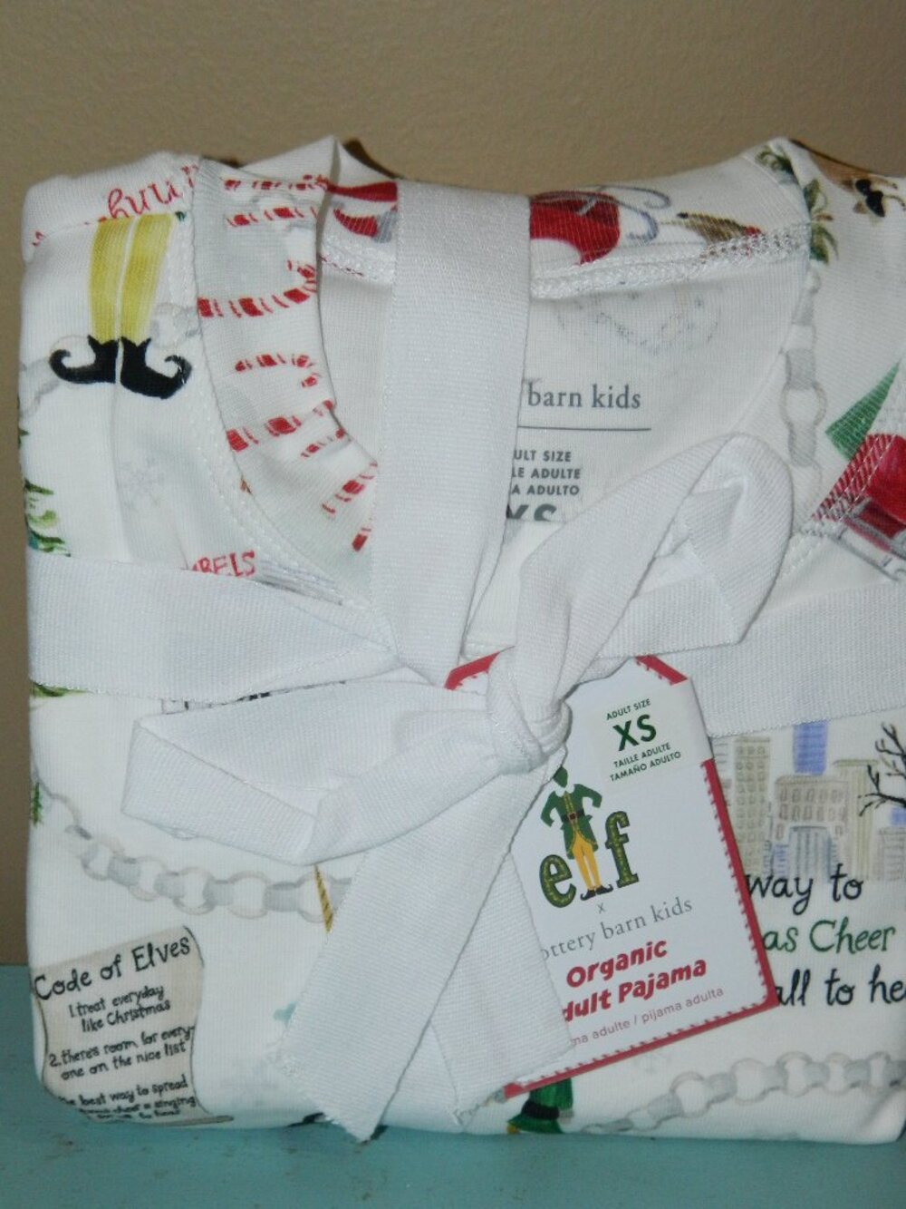 Pottery Barn Kids X Buddy the Elf Movie Adult Pajama Set Snug Fit XS